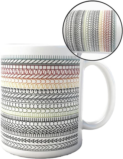 Nordic Minimalist Geometric Ceramic Mug 350ml, Microwave & Dishwasher Safe, Coffee Milk Tea Cup for Home and Office