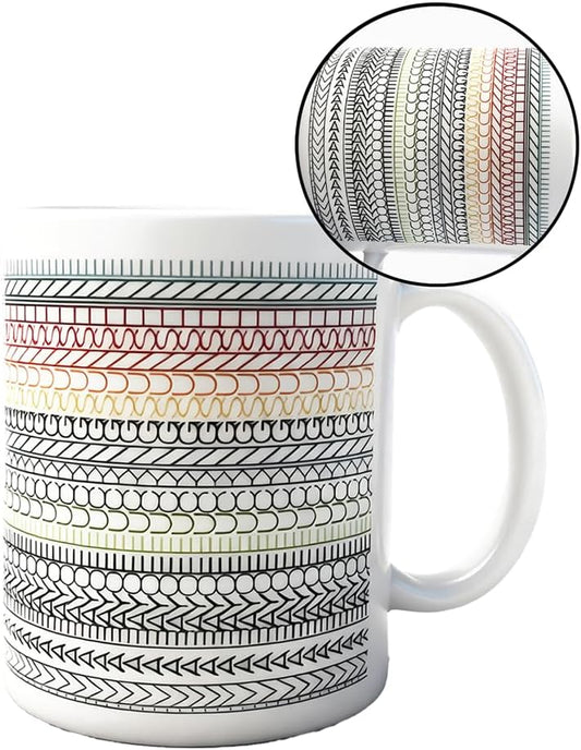 Nordic Minimalist Geometric Ceramic Mug 350ml, Microwave & Dishwasher Safe, Coffee Milk Tea Cup for Home and Office