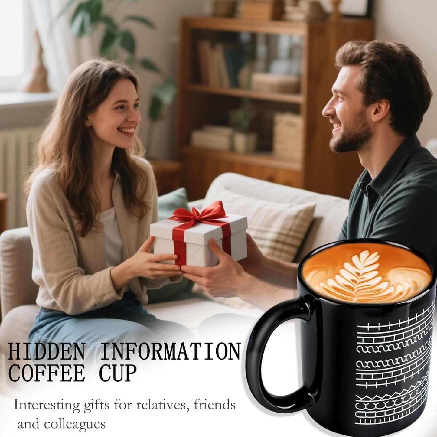 Heat Sensitive Geometric Pattern Magic Mug – Ceramic Coffee Cup 350ml, Microwave & Dishwasher Safe